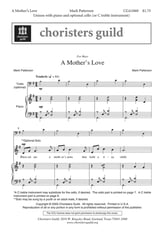 Mother's Love, A Unison choral sheet music cover